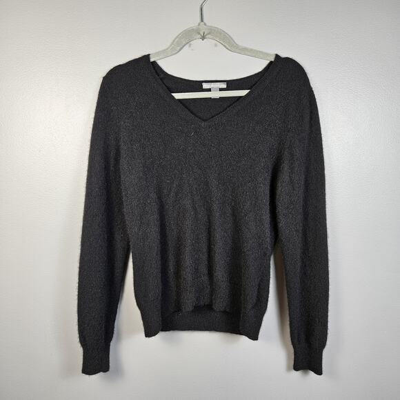 Apt 9 100% Cashmere Sweater V Neck Black Womens Size Large Capsule Wardrobe - Picture 1 of 5